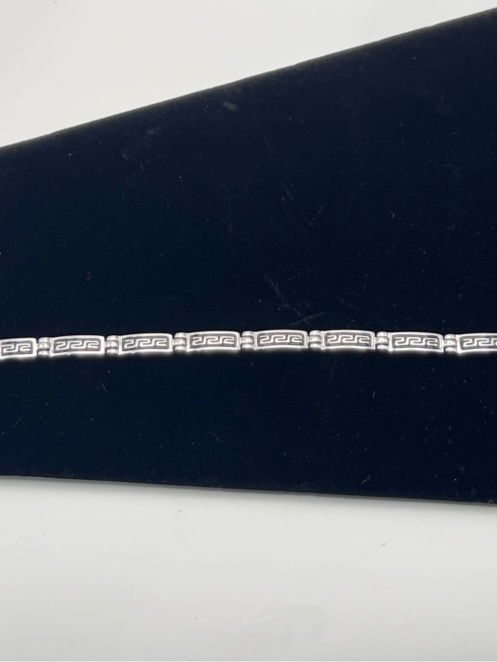 Joan Rivers Silver Greek Key Link Bracelet - Rectangular Motif